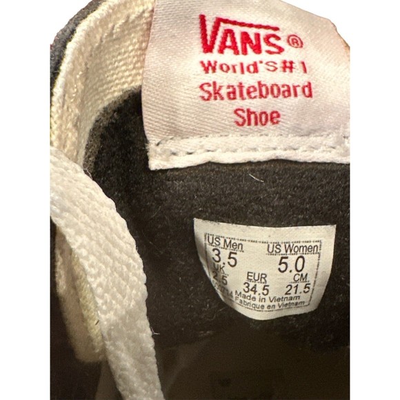 VANS Off The Wall Sneakers High Tops Skateboard Shoes Black Suede Sz M 3.5 W 5 - Picture 5 of 6